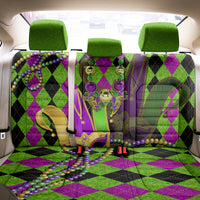Mardi Gras 2024 Back Car Seat Cover Jester Mask With Beads Colorful Version - Wonder Print Shop