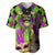 Mardi Gras 2024 Baseball Jersey Jester Mask With Beads Colorful Version - Wonder Print Shop