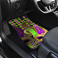 Mardi Gras 2024 Car Mats Jester Mask With Beads Colorful Version - Wonder Print Shop