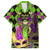 Mardi Gras 2024 Family Matching Long Sleeve Bodycon Dress and Hawaiian Shirt Jester Mask With Beads Colorful Version - Wonder Print Shop