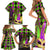 Mardi Gras 2024 Family Matching Short Sleeve Bodycon Dress and Hawaiian Shirt Jester Mask With Beads Colorful Version - Wonder Print Shop