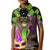 Mardi Gras 2024 Kid Polo Shirt Jester Mask With Beads Colorful Version - Wonder Print Shop