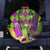 Mardi Gras 2024 Spare Tire Cover Jester Mask With Beads Colorful Version - Wonder Print Shop