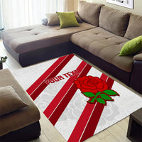Custom England Rugby Area Rug 2024 Go Champions Red Rose Sporty Version - Wonder Print Shop