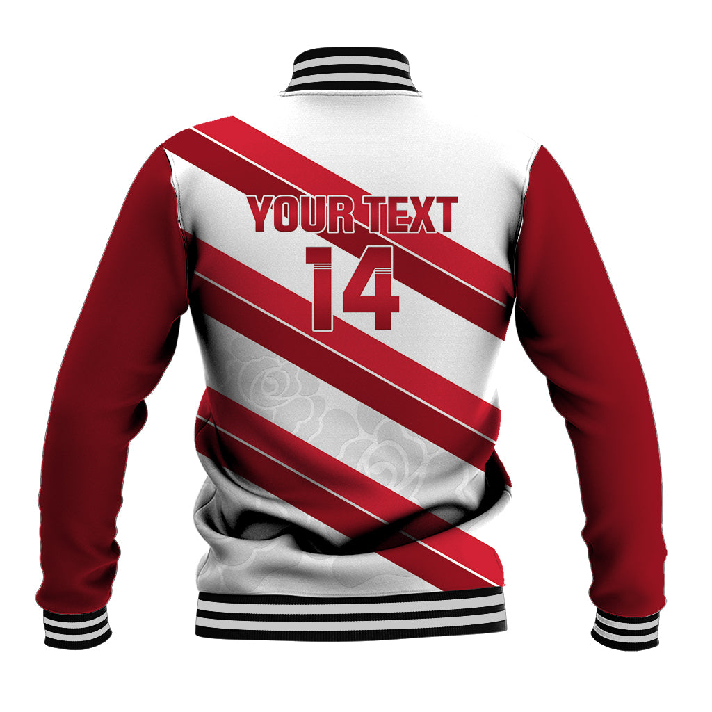 Custom England Rugby Baseball Jacket 2024 Go Champions Red Rose Sporty Version - Wonder Print Shop