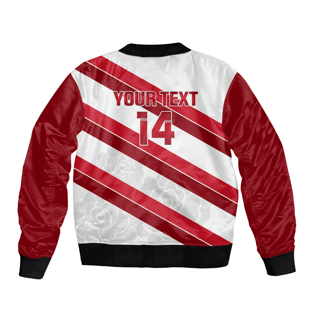Custom England Rugby Bomber Jacket 2024 Go Champions Red Rose Sporty Version - Wonder Print Shop