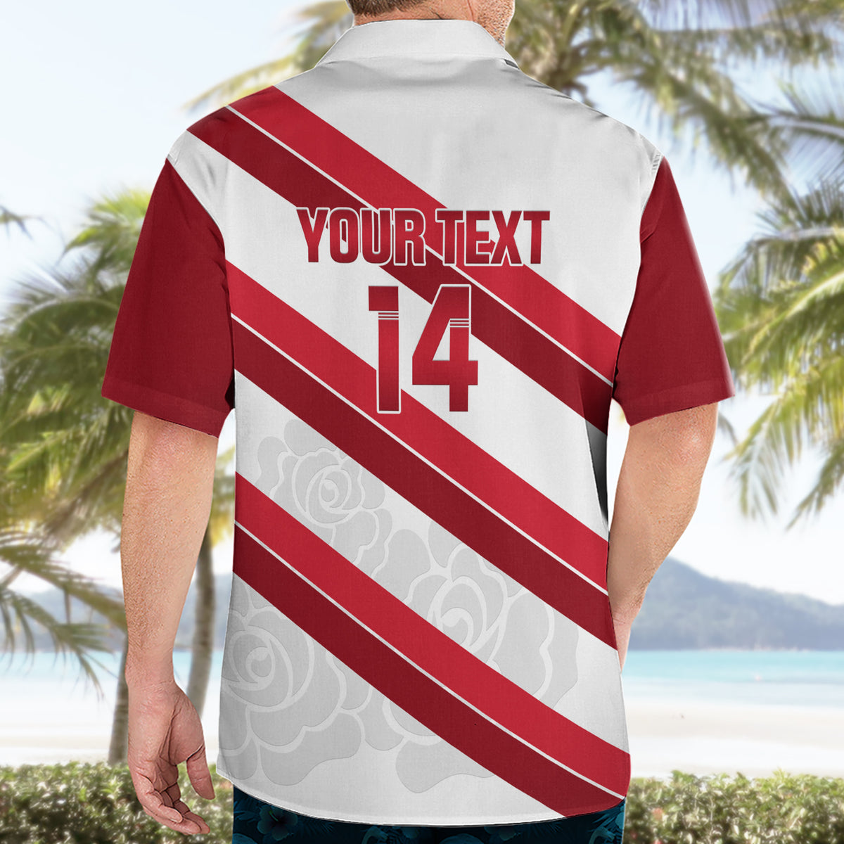 Custom England Rugby Hawaiian Shirt 2024 Go Champions Red Rose Sporty Version - Wonder Print Shop