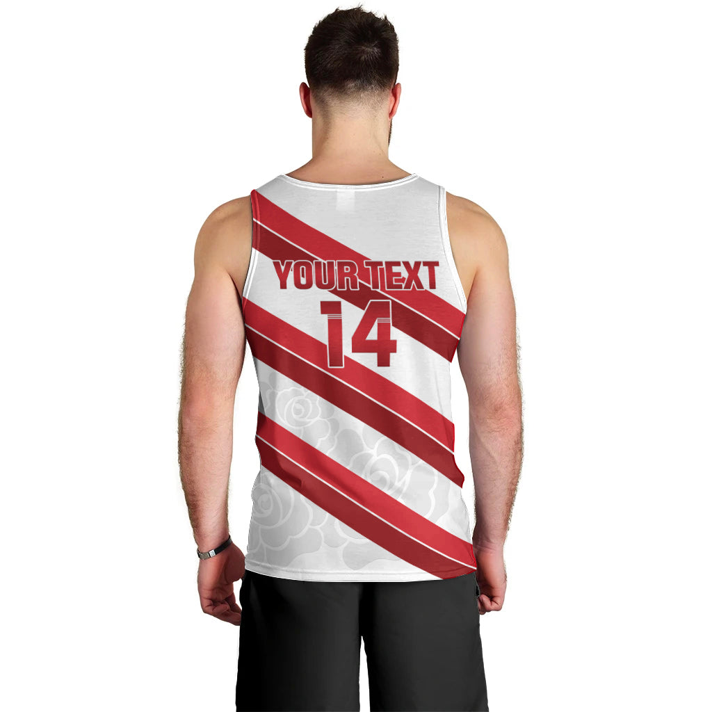 Custom England Rugby Men Tank Top 2024 Go Champions Red Rose Sporty Version - Wonder Print Shop