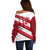 Custom England Rugby Off Shoulder Sweater 2024 Go Champions Red Rose Sporty Version - Wonder Print Shop