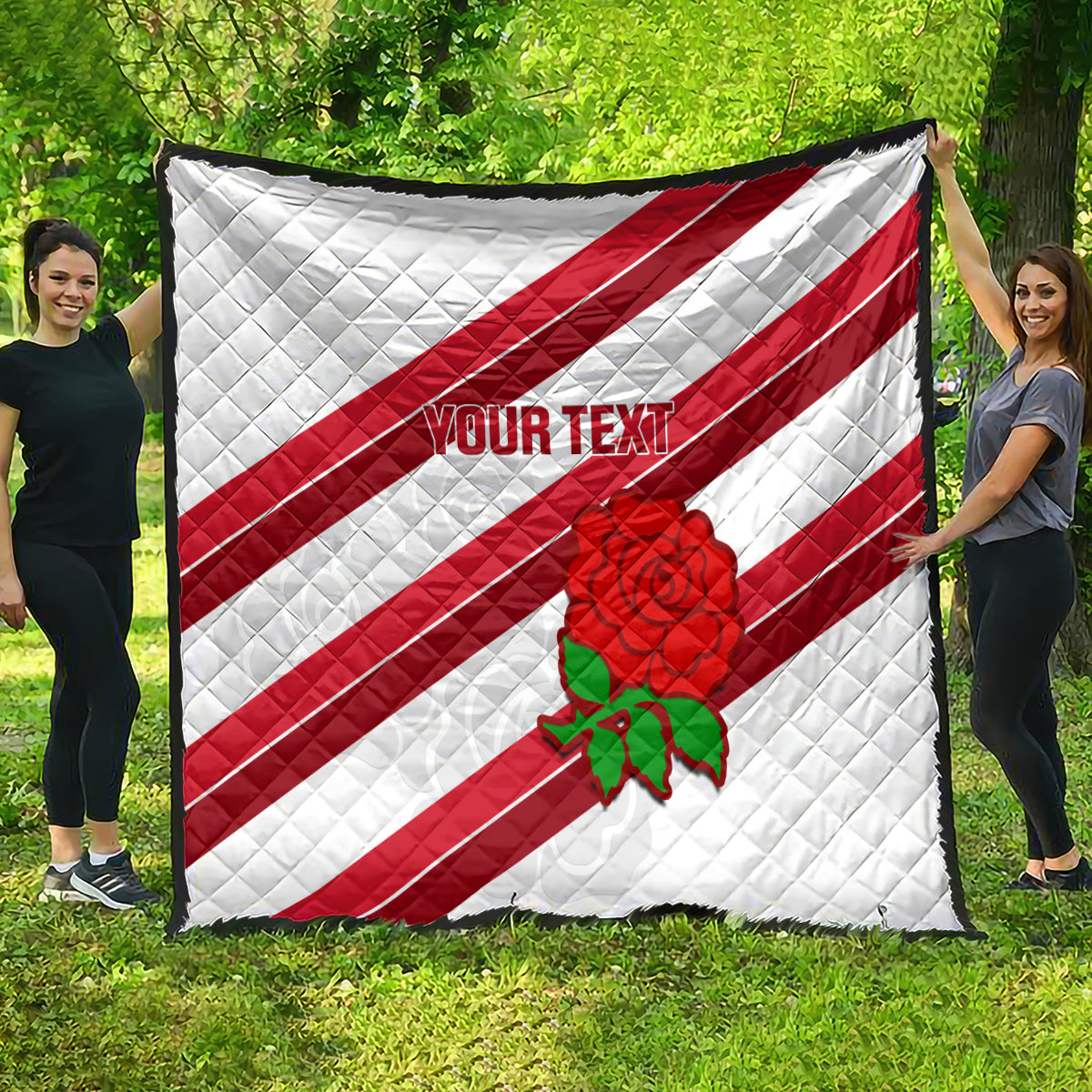 Custom England Rugby Quilt 2024 Go Champions Red Rose Sporty Version - Wonder Print Shop