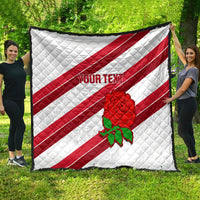 Custom England Rugby Quilt 2024 Go Champions Red Rose Sporty Version - Wonder Print Shop