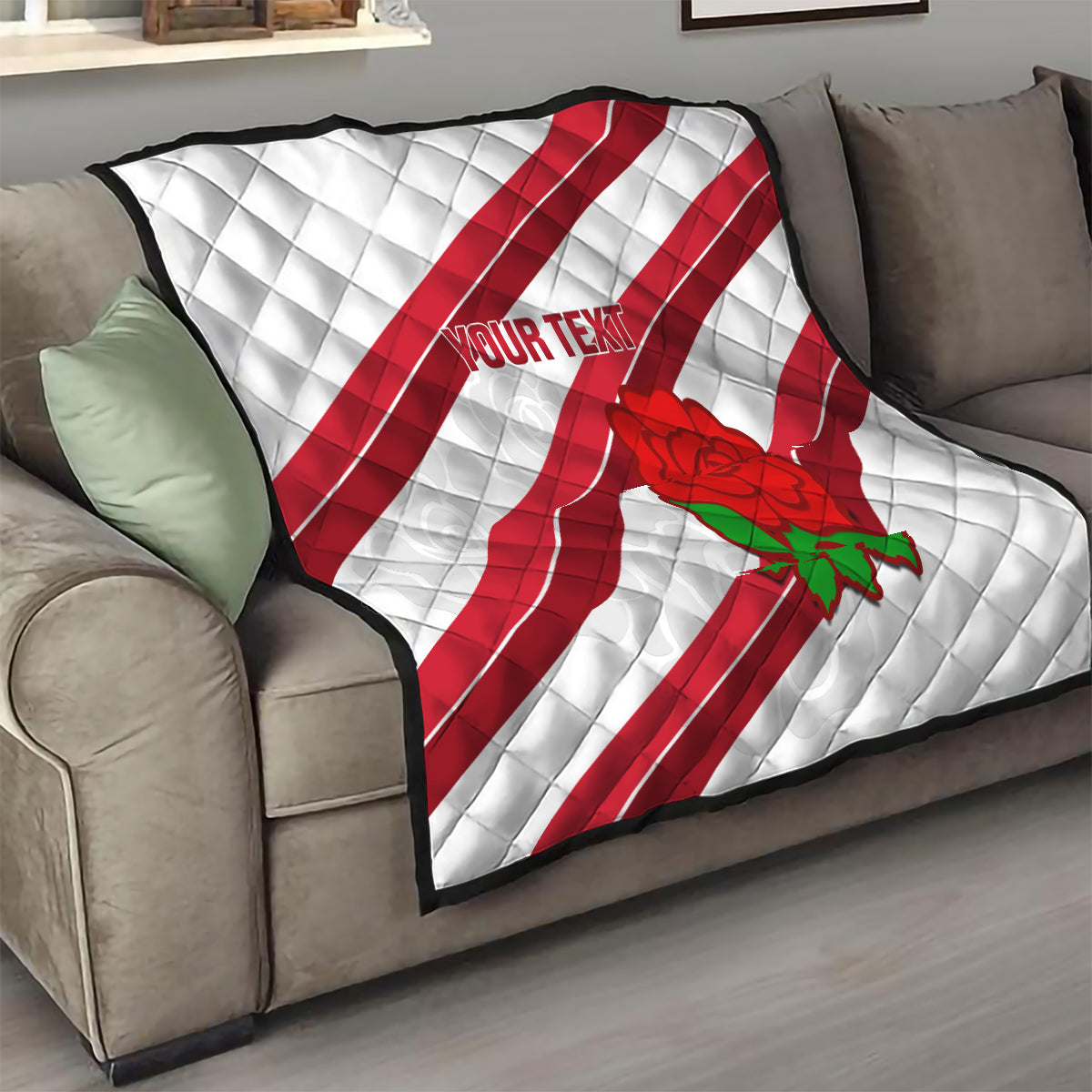 Custom England Rugby Quilt 2024 Go Champions Red Rose Sporty Version - Wonder Print Shop