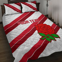 Custom England Rugby Quilt Bed Set 2024 Go Champions Red Rose Sporty Version - Wonder Print Shop