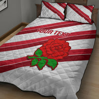 Custom England Rugby Quilt Bed Set 2024 Go Champions Red Rose Sporty Version - Wonder Print Shop