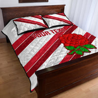 Custom England Rugby Quilt Bed Set 2024 Go Champions Red Rose Sporty Version - Wonder Print Shop