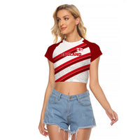 Custom England Rugby Raglan Cropped T Shirt 2024 Go Champions Red Rose Sporty Version - Wonder Print Shop