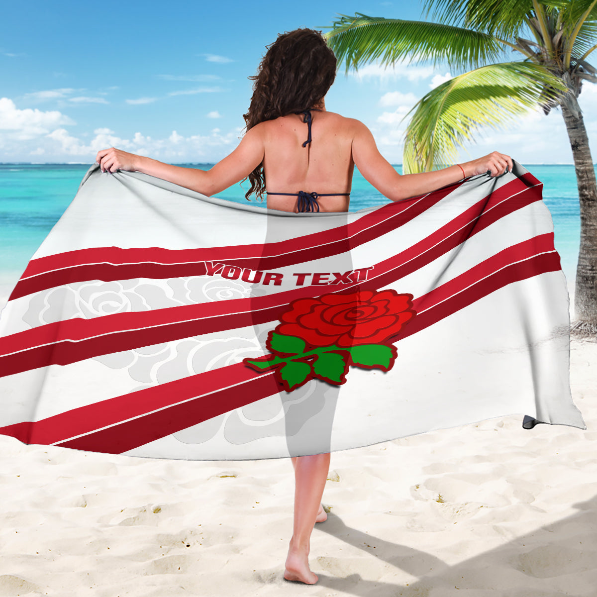 Custom England Rugby Sarong 2024 Go Champions Red Rose Sporty Version - Wonder Print Shop