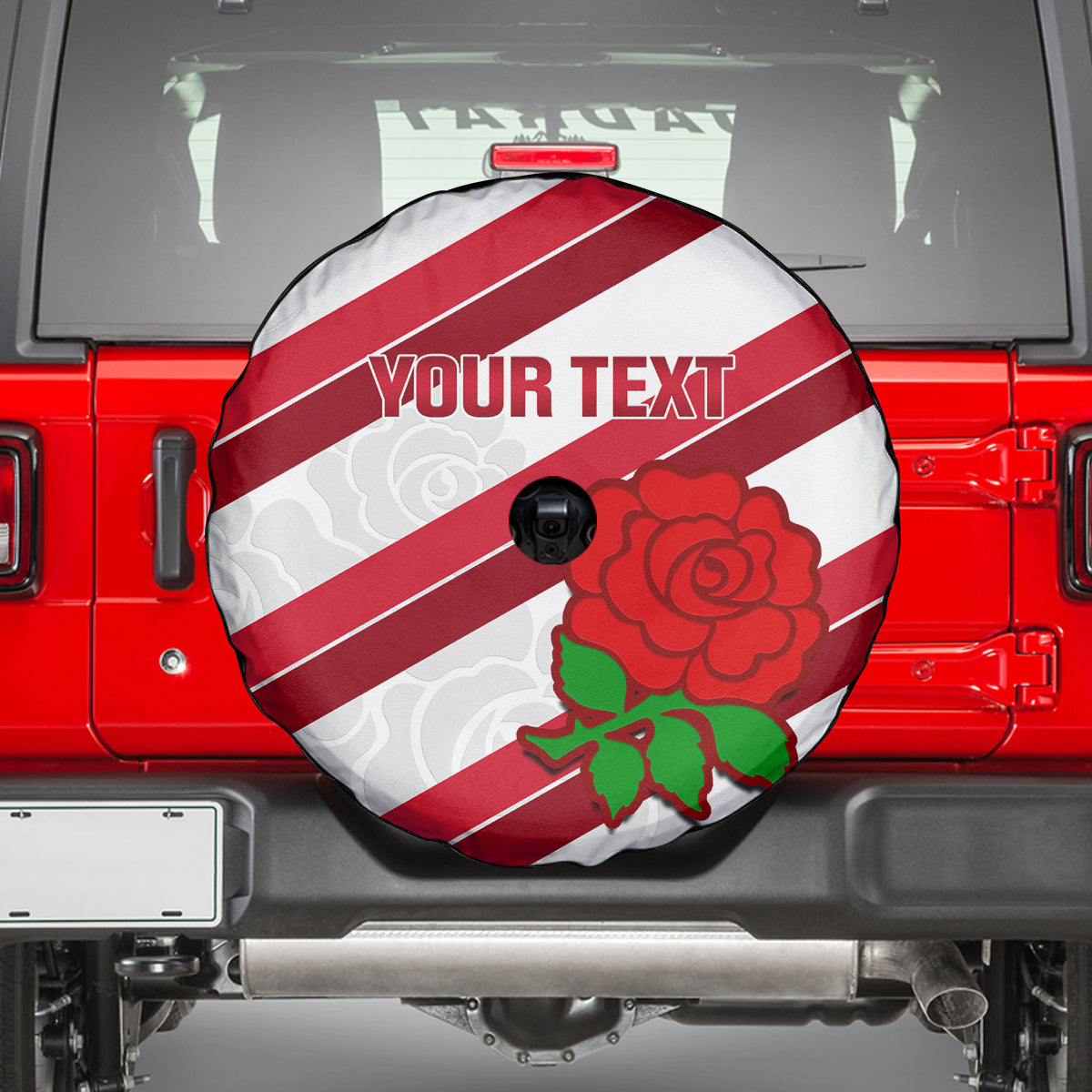 Custom England Rugby Spare Tire Cover 2024 Go Champions Red Rose Sporty Version - Wonder Print Shop