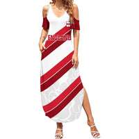 Custom England Rugby Summer Maxi Dress 2024 Go Champions Red Rose Sporty Version - Wonder Print Shop