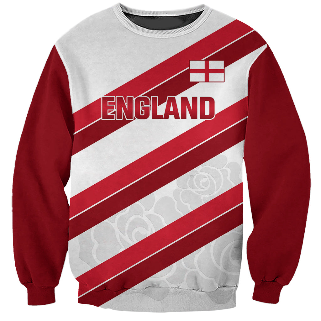 Custom England Rugby Sweatshirt 2024 Go Champions Red Rose Sporty Version - Wonder Print Shop