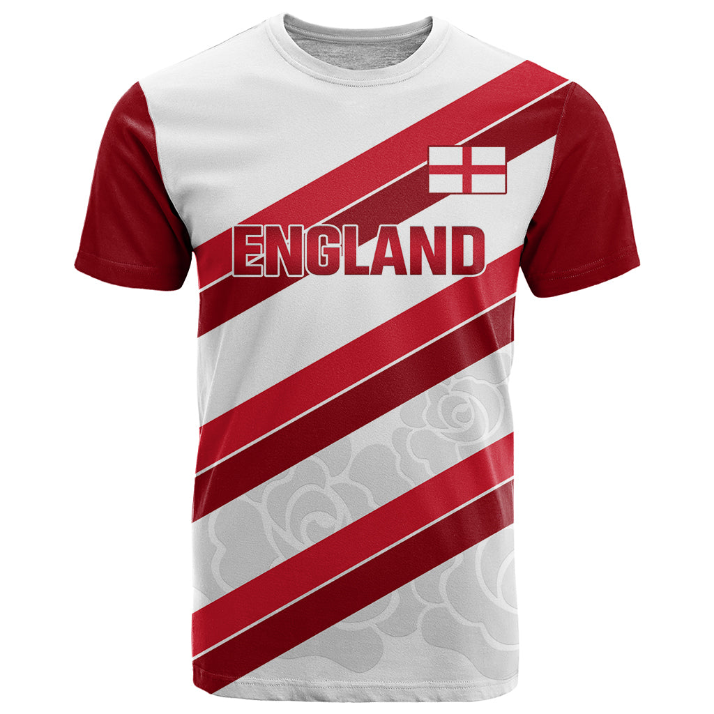 Custom England Rugby T Shirt 2024 Go Champions Red Rose Sporty Version - Wonder Print Shop