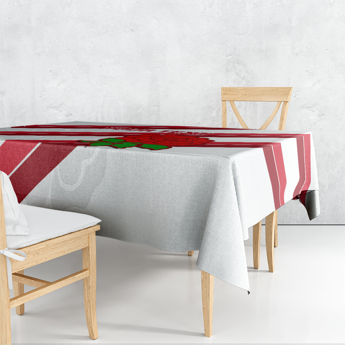 Custom England Rugby Tablecloth 2024 Go Champions Red Rose Sporty Version - Wonder Print Shop