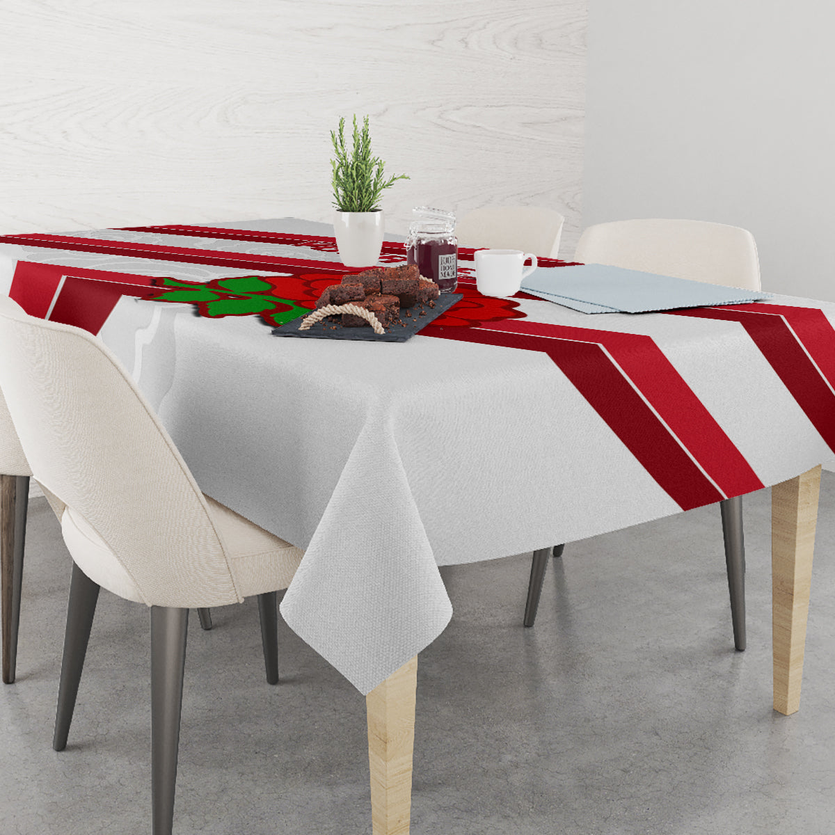 Custom England Rugby Tablecloth 2024 Go Champions Red Rose Sporty Version - Wonder Print Shop