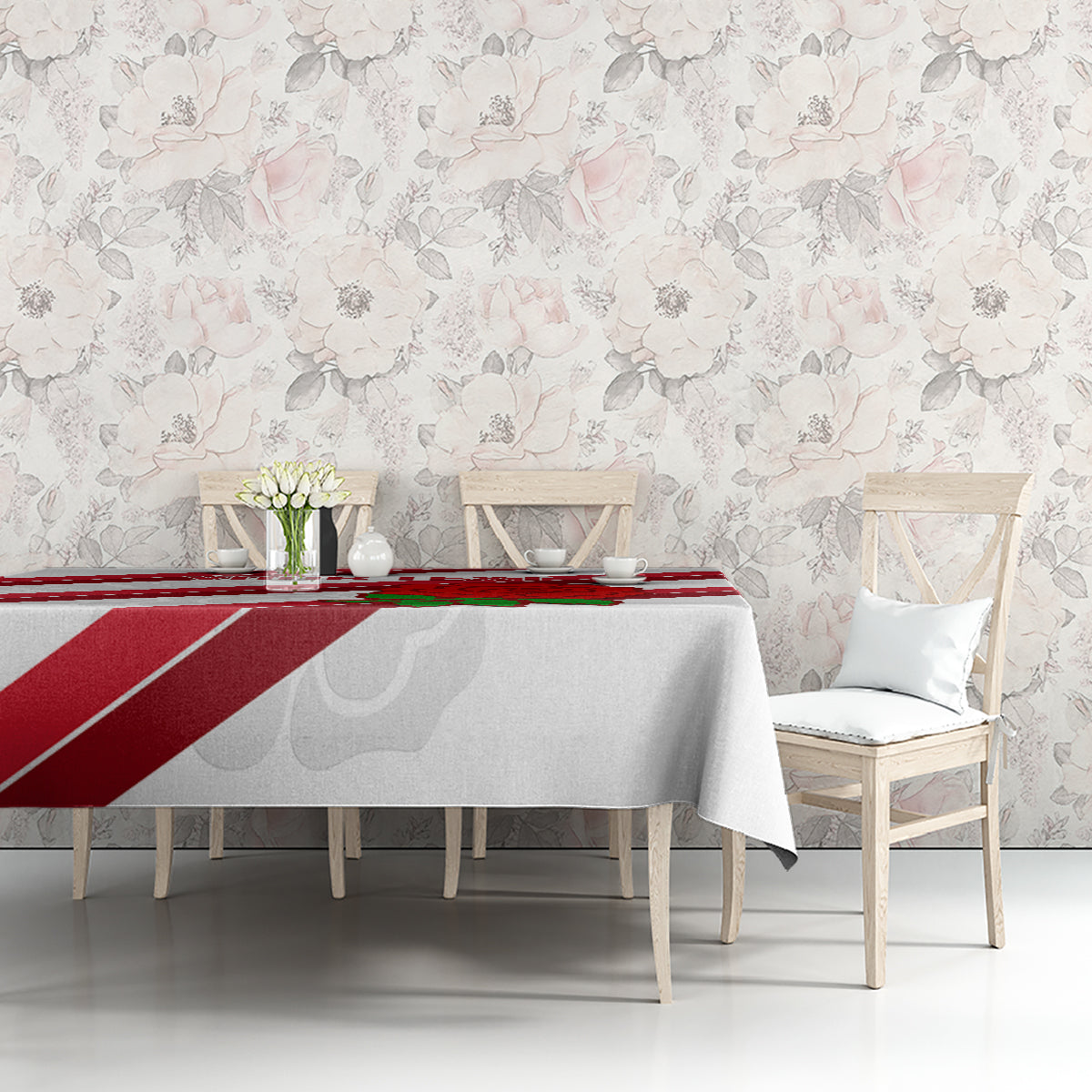 Custom England Rugby Tablecloth 2024 Go Champions Red Rose Sporty Version - Wonder Print Shop