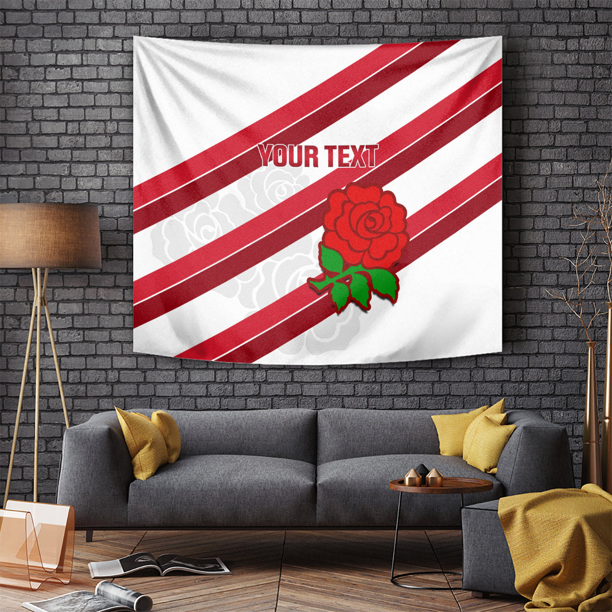 Custom England Rugby Tapestry 2024 Go Champions Red Rose Sporty Version - Wonder Print Shop