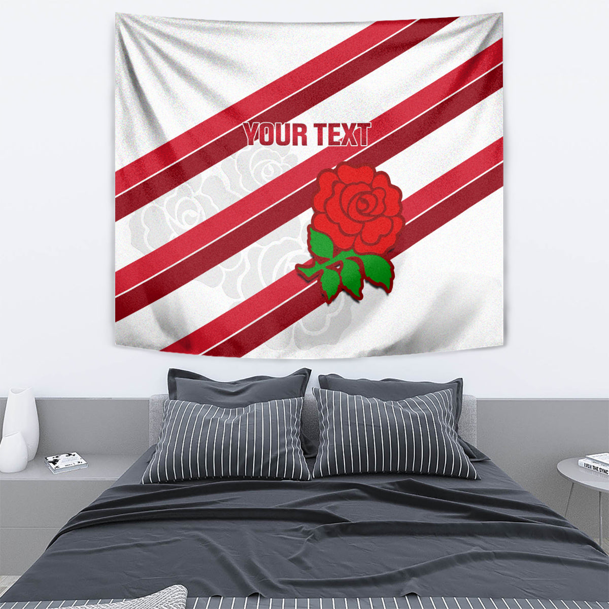 Custom England Rugby Tapestry 2024 Go Champions Red Rose Sporty Version - Wonder Print Shop