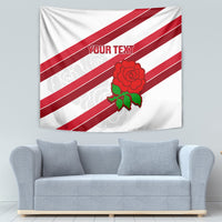 Custom England Rugby Tapestry 2024 Go Champions Red Rose Sporty Version - Wonder Print Shop
