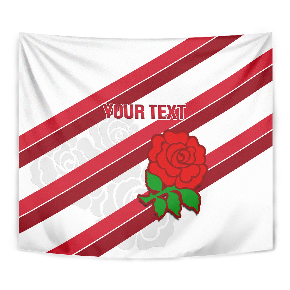 Custom England Rugby Tapestry 2024 Go Champions Red Rose Sporty Version - Wonder Print Shop