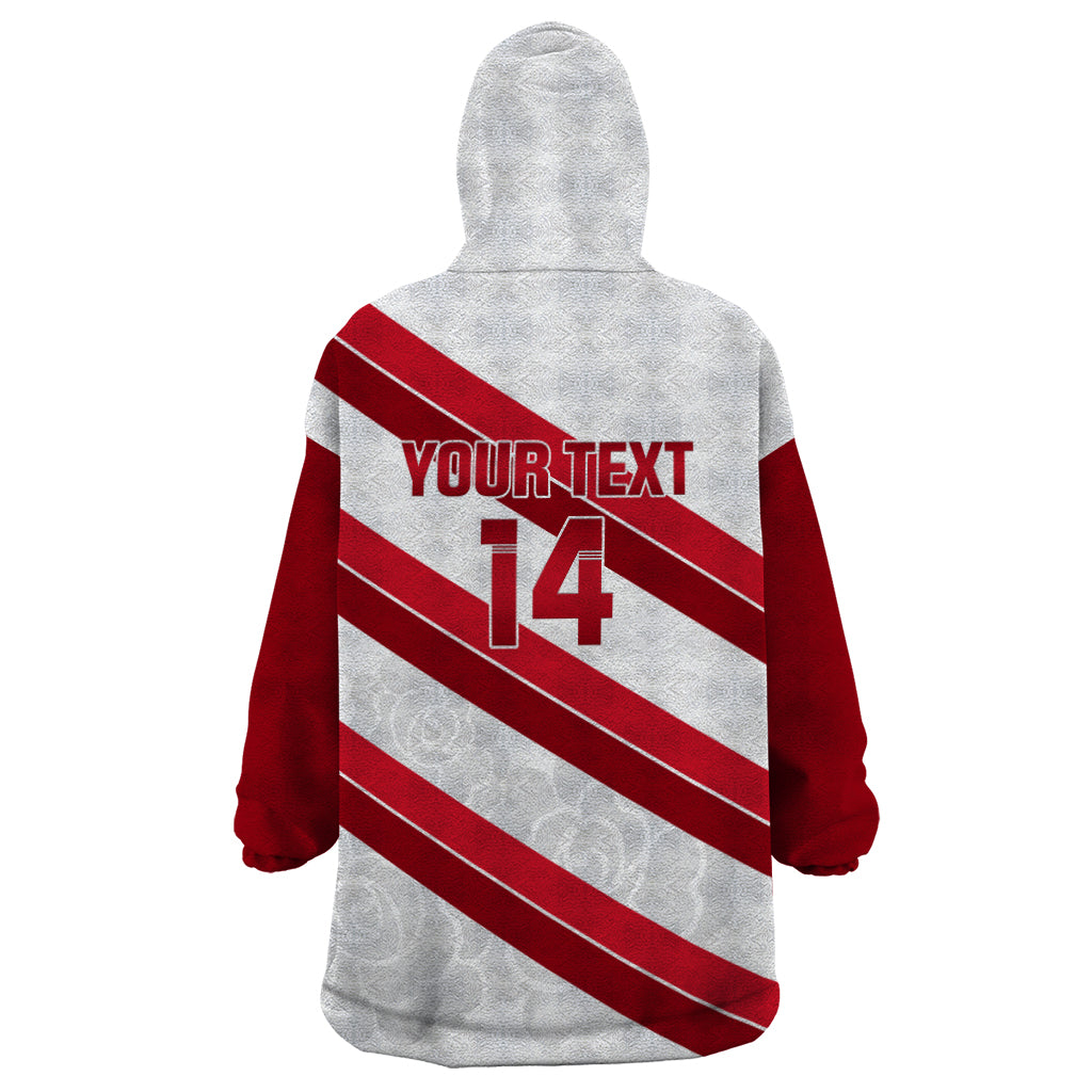 Custom England Rugby Wearable Blanket Hoodie 2024 Go Champions Red Rose Sporty Version - Wonder Print Shop