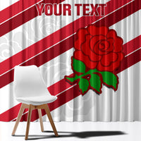 Custom England Rugby Window Curtain 2024 Go Champions Red Rose Sporty Version - Wonder Print Shop
