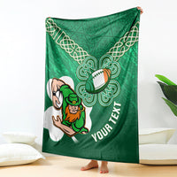 Custom Ireland Rugby Blanket 2024 Irish Shamrocks With Celtic Pattern