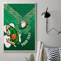 Custom Ireland Rugby Canvas Wall Art 2024 Irish Shamrocks With Celtic Pattern - Wonder Print Shop