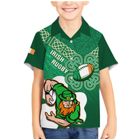 Custom Ireland Rugby Family Matching Mermaid Dress and Hawaiian Shirt 2024 Irish Shamrocks With Celtic Pattern - Wonder Print Shop