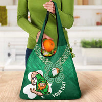 Custom Ireland Rugby Grocery Bag Irish Shamrocks With Celtic Pattern