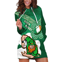 Custom Ireland Rugby Hoodie Dress 2024 Irish Shamrocks With Celtic Pattern - Wonder Print Shop