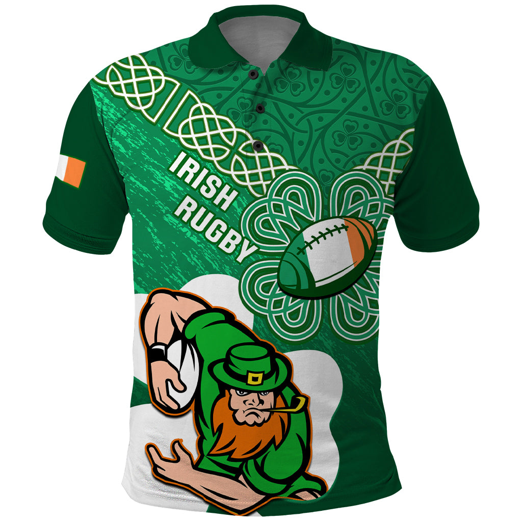Custom Ireland Rugby Polo Shirt 2024 Irish Shamrocks With Celtic Pattern - Wonder Print Shop