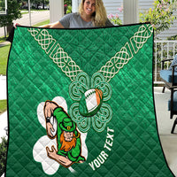 Custom Ireland Rugby Quilt 2024 Irish Shamrocks With Celtic Pattern - Wonder Print Shop