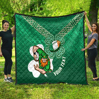 Custom Ireland Rugby Quilt 2024 Irish Shamrocks With Celtic Pattern - Wonder Print Shop