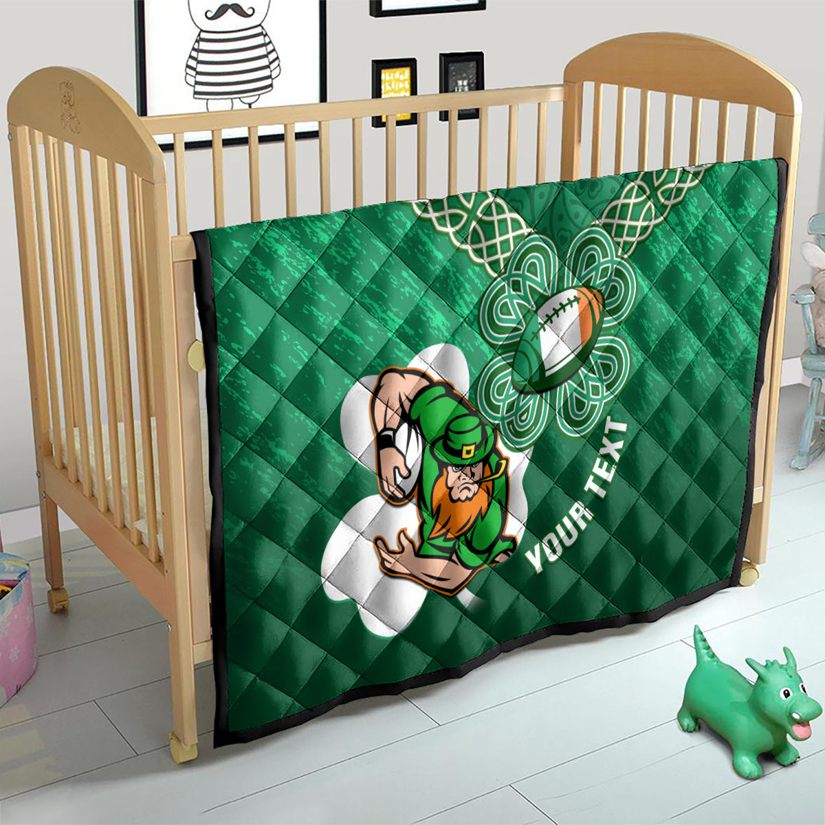 Custom Ireland Rugby Quilt 2024 Irish Shamrocks With Celtic Pattern - Wonder Print Shop