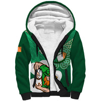 Custom Ireland Rugby Sherpa Hoodie 2024 Irish Shamrocks With Celtic Pattern - Wonder Print Shop