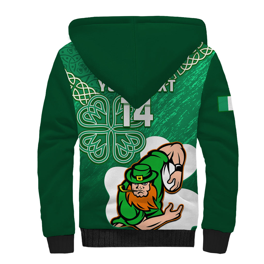 Custom Ireland Rugby Sherpa Hoodie 2024 Irish Shamrocks With Celtic Pattern - Wonder Print Shop