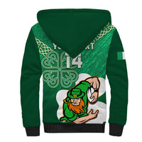 Custom Ireland Rugby Sherpa Hoodie 2024 Irish Shamrocks With Celtic Pattern - Wonder Print Shop