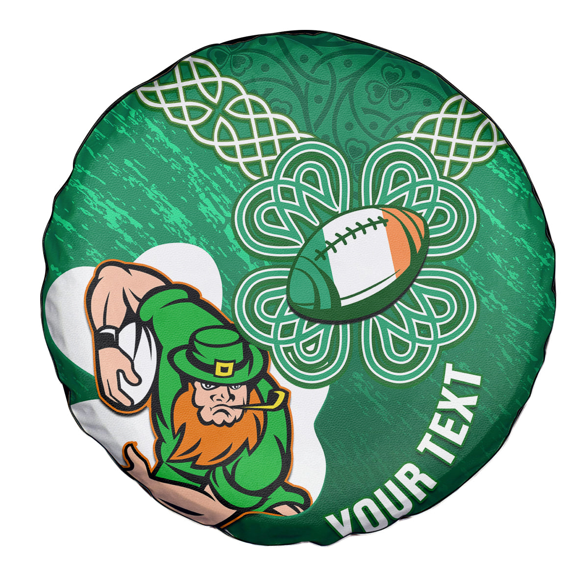Custom Ireland Rugby Spare Tire Cover 2024 Irish Shamrocks With Celtic Pattern - Wonder Print Shop