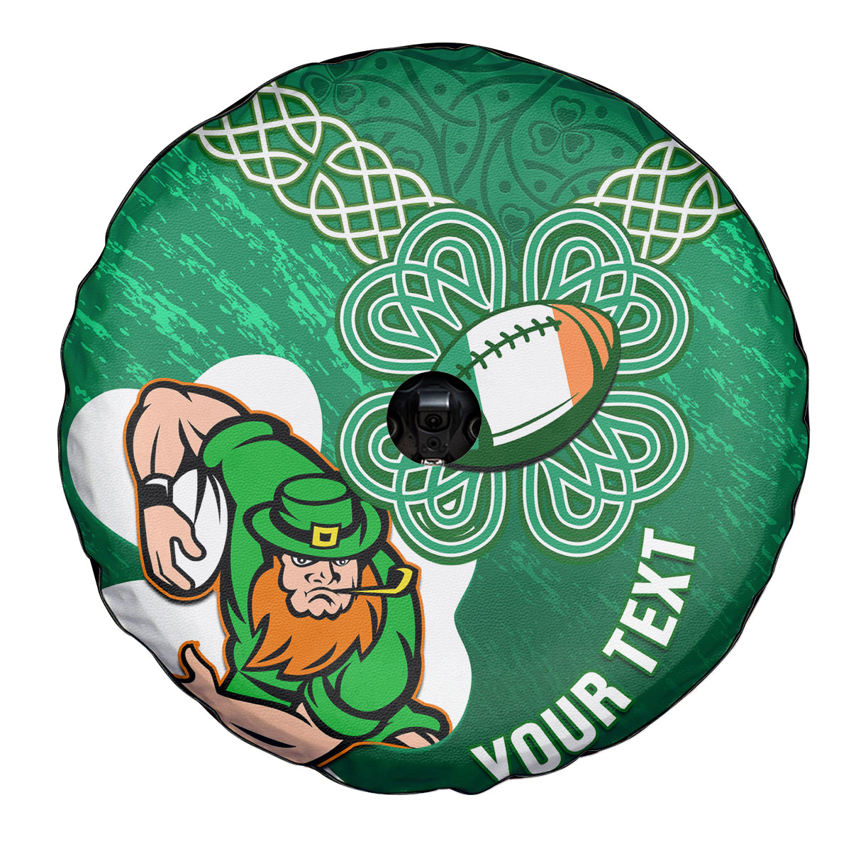 Custom Ireland Rugby Spare Tire Cover 2024 Irish Shamrocks With Celtic Pattern - Wonder Print Shop