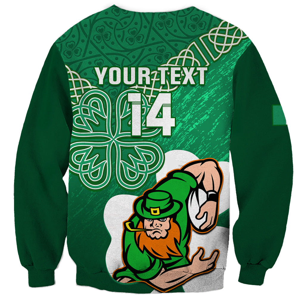Custom Ireland Rugby Sweatshirt 2024 Irish Shamrocks With Celtic Pattern - Wonder Print Shop