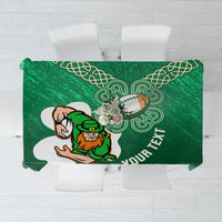 Custom Ireland Rugby Tablecloth 2024 Irish Shamrocks With Celtic Pattern - Wonder Print Shop